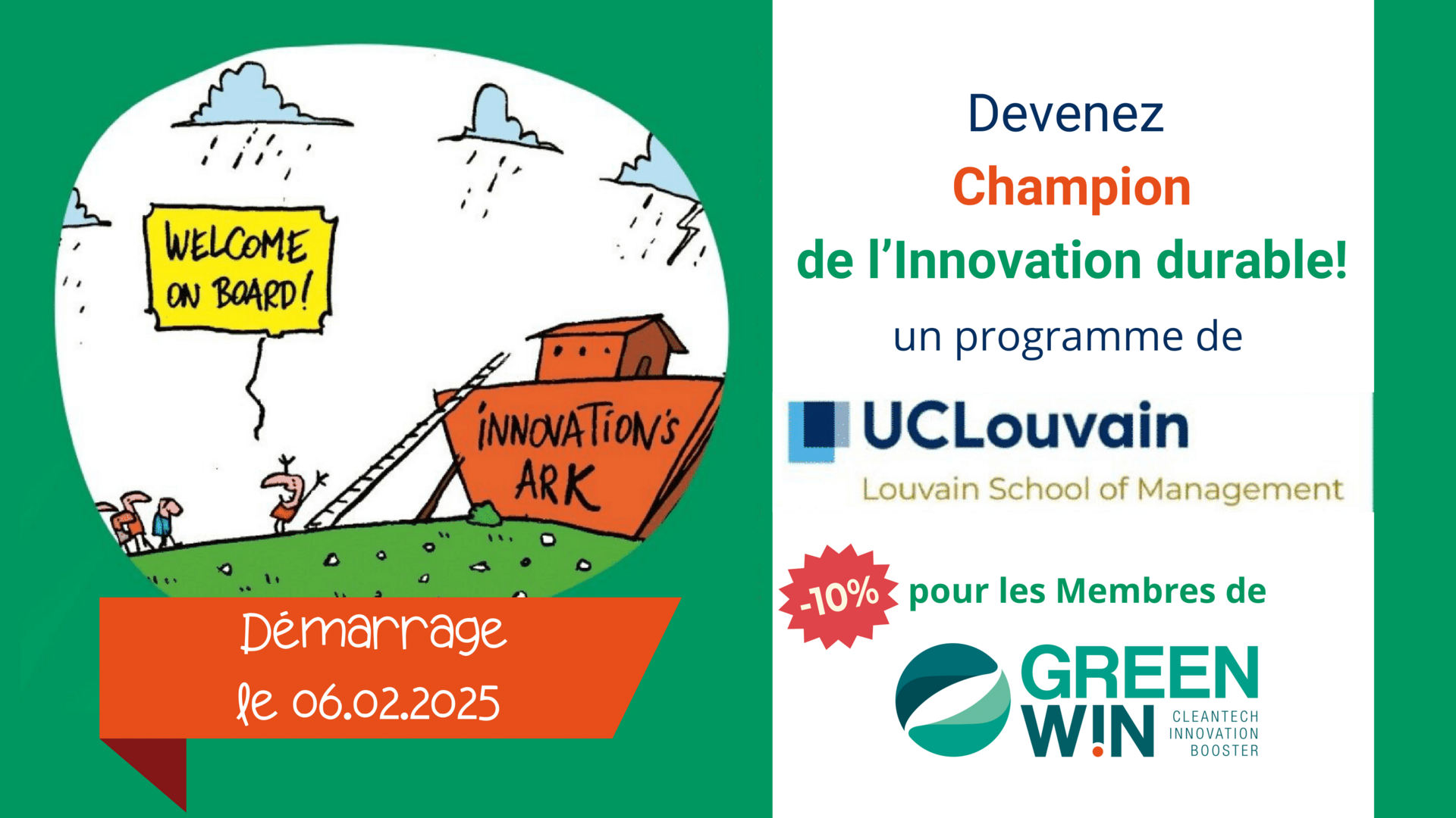 Devenez un Champion de l'Innovation durable, avec la formation de l'UCLouvain School of Management