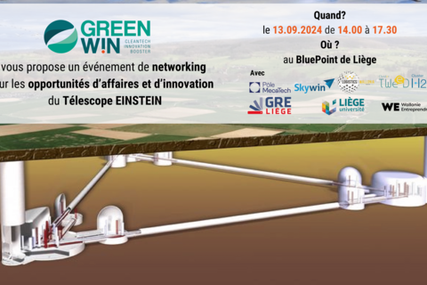 Votre entreprise est active dans l'excavation, la construction circulaire, les matériaux circulaires, l'approvisionnement en énergie et la maintenance d'infrastructures complexes ...? Participez à ce Get-Together Hub de GreenWin sur le Télescope EINSTEIN,