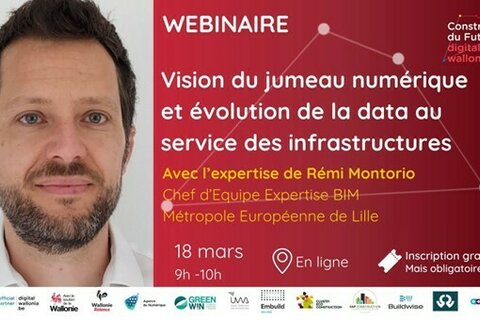 Quelle est votre vision du jumeau numérique et et de son évolution de la data au service des infrastructures ?  Plongez au cœur des avancées du BIM et du jumeau numérique avec Rémi Montorio, Chef d'Équipe Expertise BIM à la Métropole Européenne de Lille.